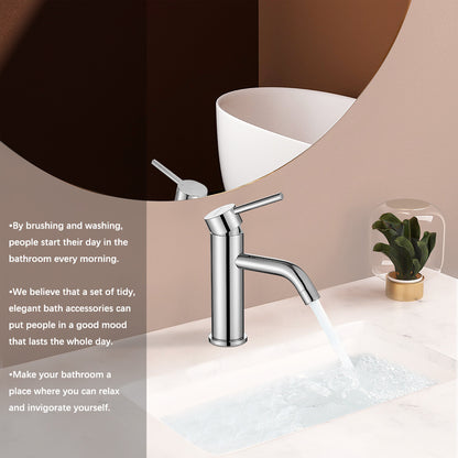 Decaura Bathroom Basin Mixer Tap and Pop Up Waste with Overflow Chrome Stainless