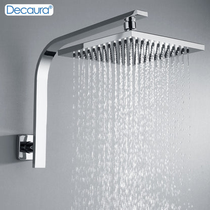 Decaura 8" Rain Shower Head Gooseneck Shower Arm Set Shower Mixer Tap Square