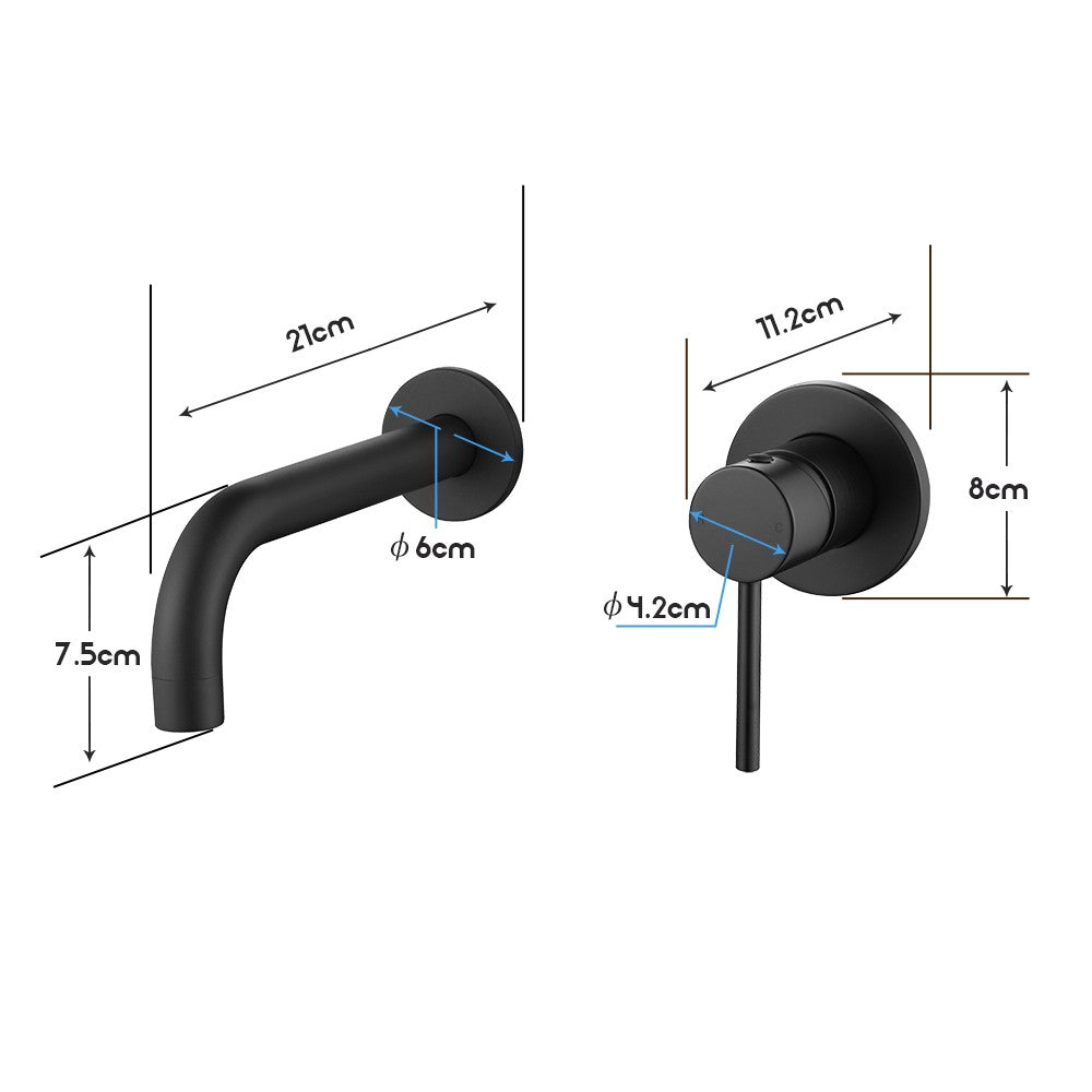Decaura Bath Spout Wall Water Spout Basin Shower Mixer Taps Tapware Set Bathroom