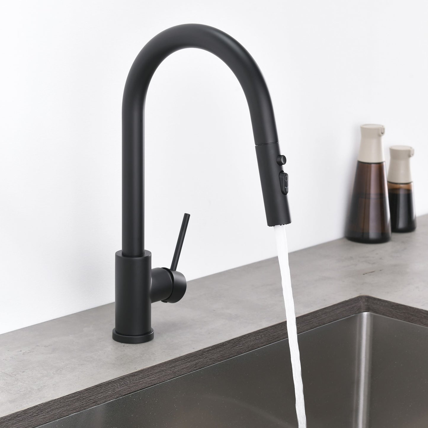 Decaura Kitchen Mixer Tap Pull Out Black 3-Mode Spray Head Sink Faucet Swivel