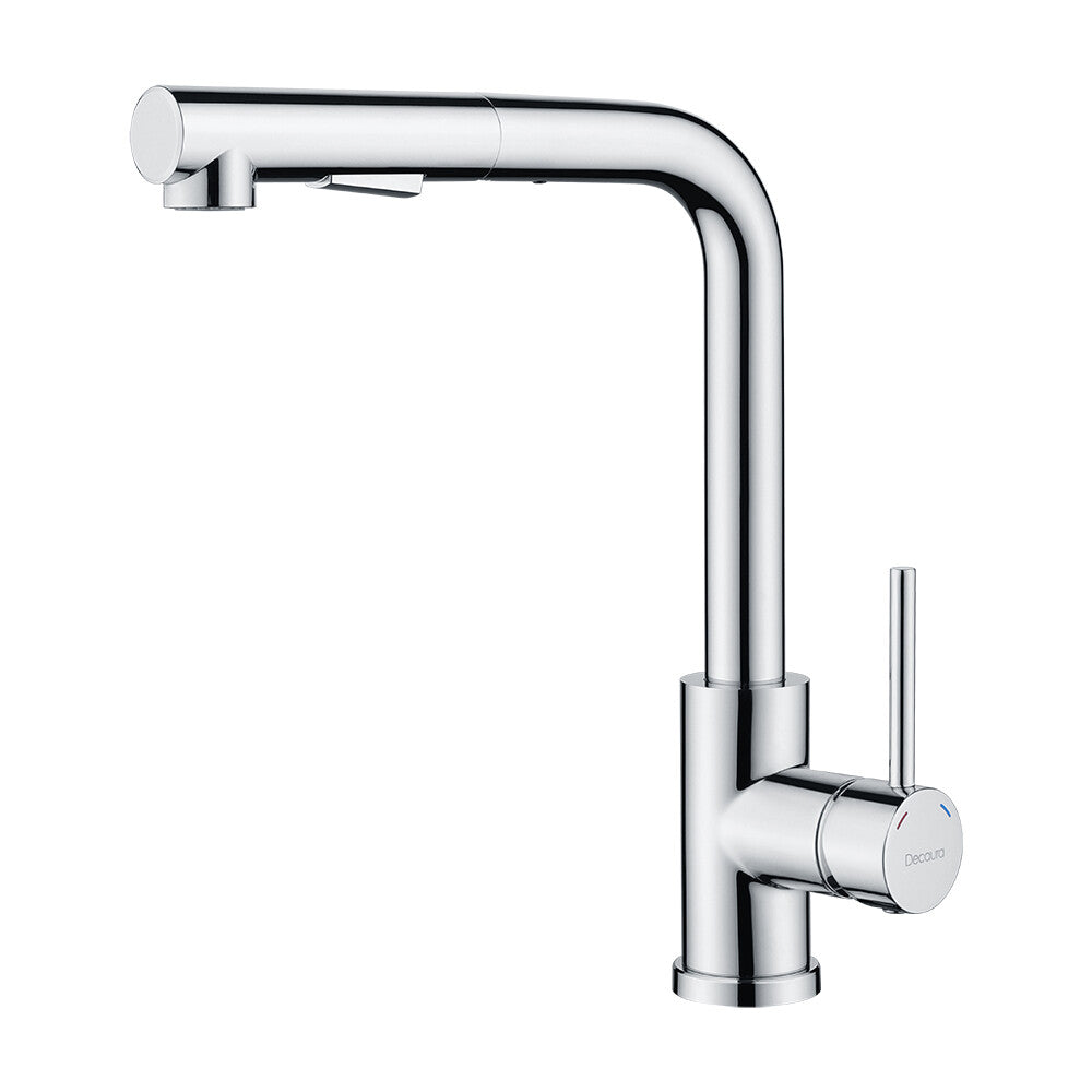 WELS Kitchen Tap Pull Out Sink Mixer Faucet Chrome Right-Angled Form