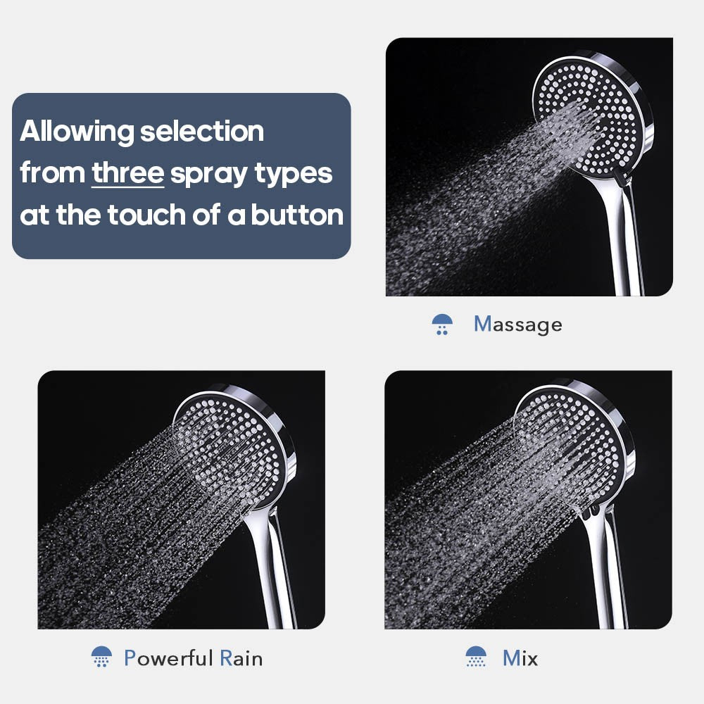 Decaura Round/Square Hand Held Shower Head 3/4/5-Mode Spray with Shower Hose