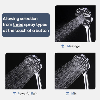 Decaura Round/Square Hand Held Shower Head 3/4/5-Mode Spray with Shower Hose