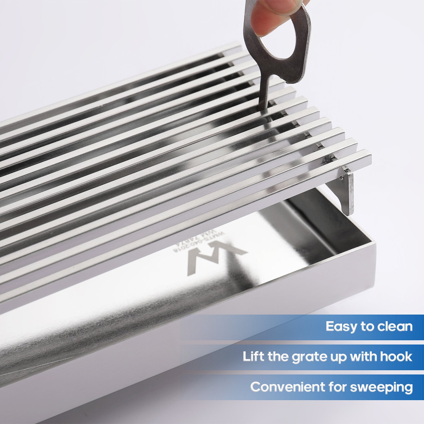 Decaura Shower Drain Grate Strip Linear Floor Waste 600mm Brushed Nickel