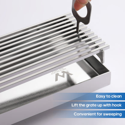 Decaura Shower Drain Grate Strip Linear Floor Waste 600mm Brushed Nickel
