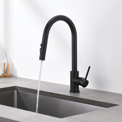 Decaura Kitchen Mixer Tap Pull Out Black 3-Mode Spray Head Sink Faucet Swivel