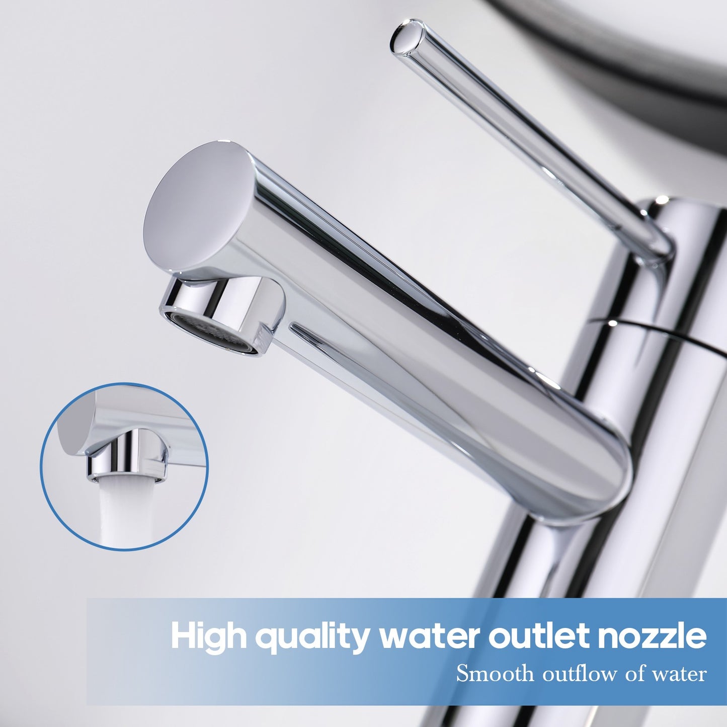 Decaura small Bathroom Basin Mixer Tap Chrome Stainless Steel Lead Free