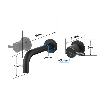 Decaura Bath Spout Wall Water Spout Basin Shower Mixer Taps Tapware Set Bathroom