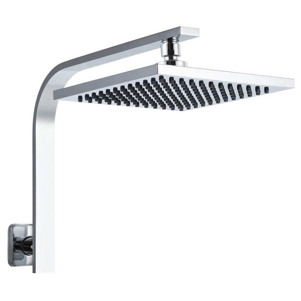 Cefito 8'' Rain Shower Head Set Square High Pressure Wall Arm Chrome