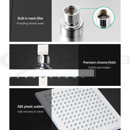 Cefito 8'' Rain Shower Head Set Square Handheld High Pressure Wall Chrome