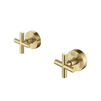 Decaura Cross Handle Shower Taps 1/4 Turn Hot Cold Twin Taps Chrome/Black/Gold