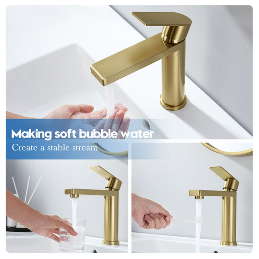 Decaura Bathroom Basin Mixer Tap Brushed Gold Vanity Taps Basin Taps