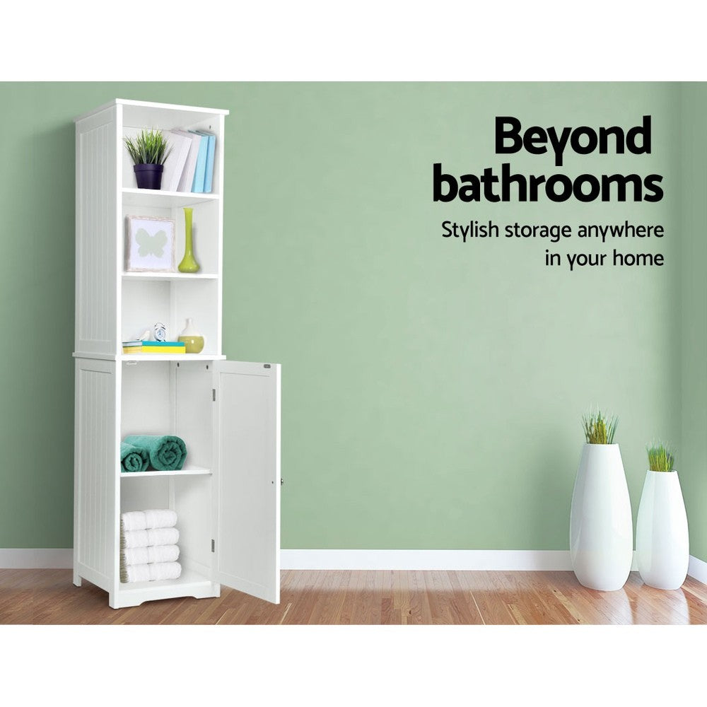 Artiss Bathroom Cabinet Storage 160cm White Tallboy Toilet Laundry Cupboard