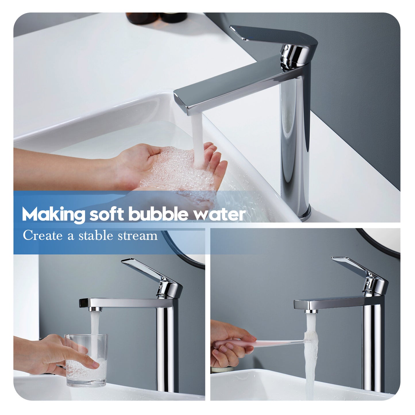 Decaura Bath Basin Mixer Tap Vanity Faucet Single Handle Tapware with Pop Waste