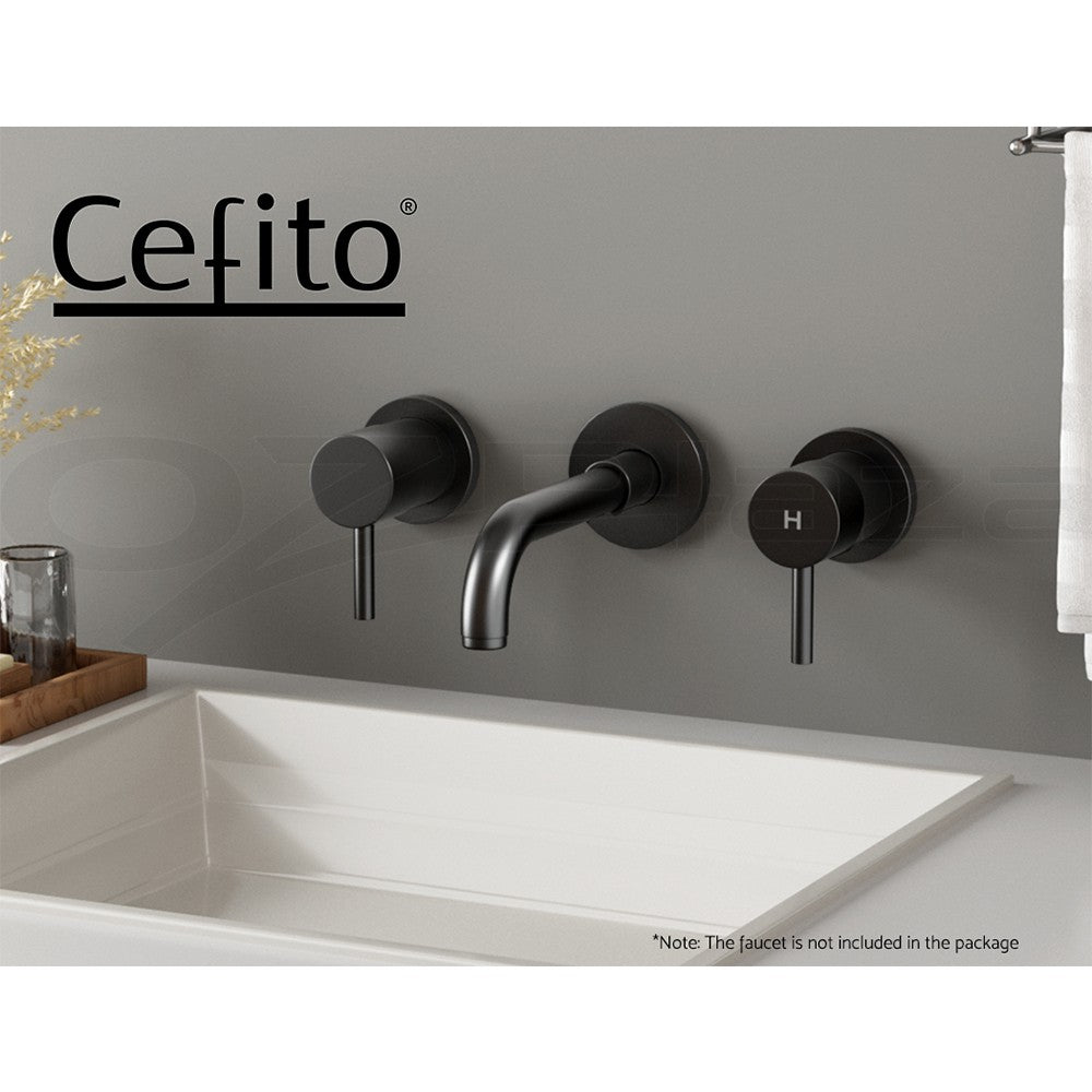 Cefito Bathroom Tap Shower Twin Tap Faucet Basin Sink Bath Swivel Black