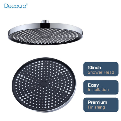 Decaura Rain Shower Head Gooseneck Shower Arm Chrome/Black Round/Square