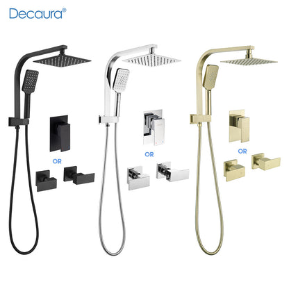 Decaura 8" Rain Shower Head Set 2 in 1 System Wall Tapware Shower Taps Square