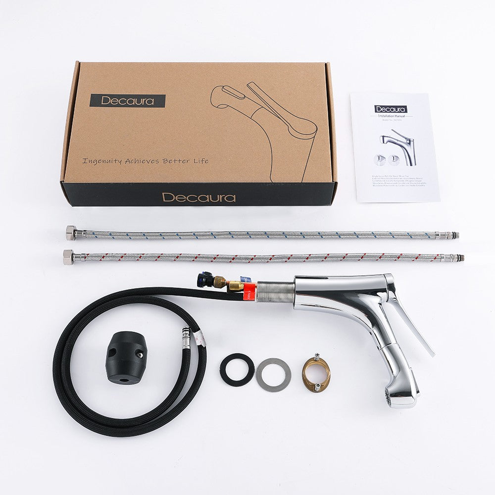 Decaura Bath Basin Mixer Tap Vanity Faucet Single Handle Tapware with Pop Waste