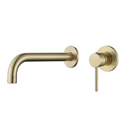 Decaura Bath Water Spout with Mixer Wall mount Brushed Gold Bathroom Brass Basin