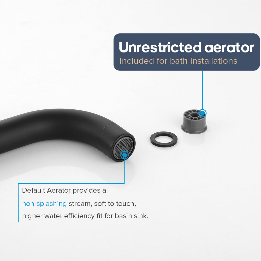 Decaura Basin Taps and Water Spout Set Bath Tub Spouts Outlet Wall Mount Black