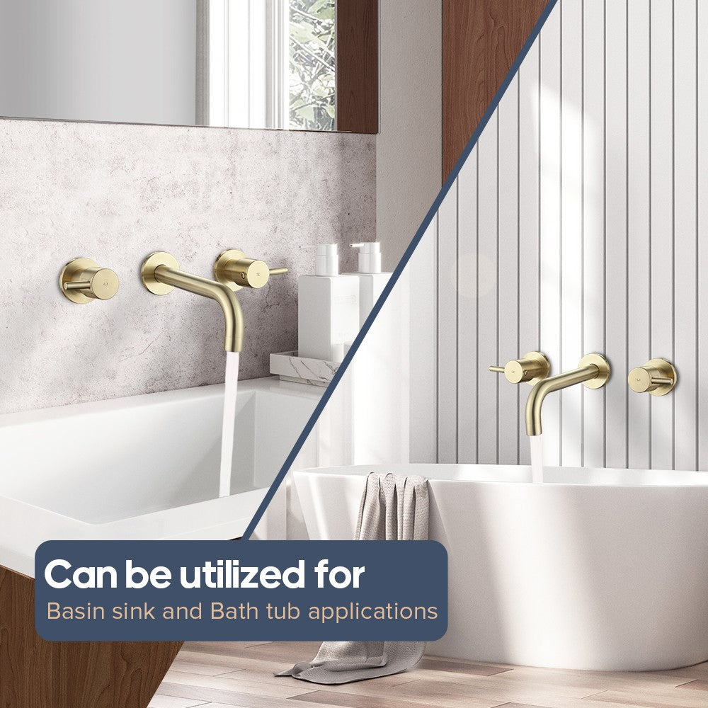 Decaura Basin Spout and Shower Taps Set Wall Mount 1/4 Turn Mixer Cold Hot WELS