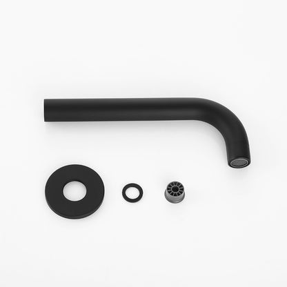 Decaura Basin Taps and Water Spout Set Bath Tub Spouts Outlet Wall Mount Black
