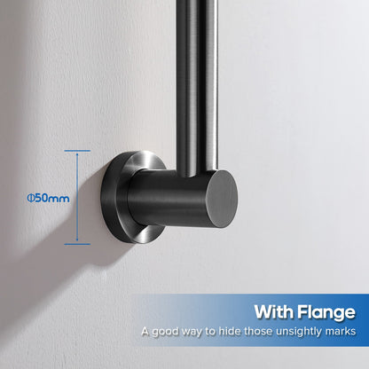 Decaura Bathroom Rain Shower Head Set Round Gooseneck Shower Arm Gunmetal Grey