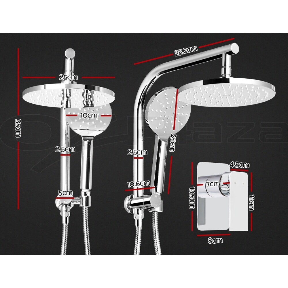 Cefito  9'' Rain Shower Head Mixer Round Handheld High Pressure Wall Chrome