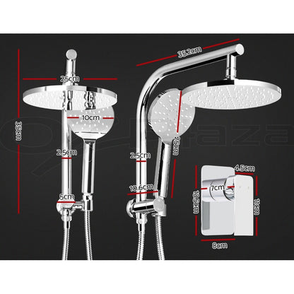 Cefito  9'' Rain Shower Head Mixer Round Handheld High Pressure Wall Chrome