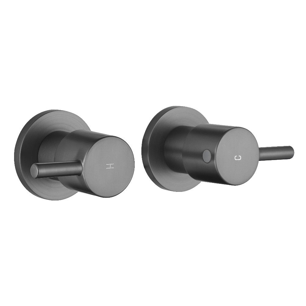 Decaura 10" Rain Shower Head Set Gooseneck Arm with Shower Mixer Tap Gunmetal