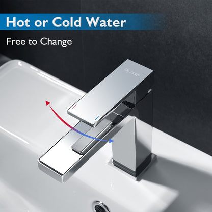 Decaura square basin mixer tap solid brass bathroom vanity sink faucet luxury