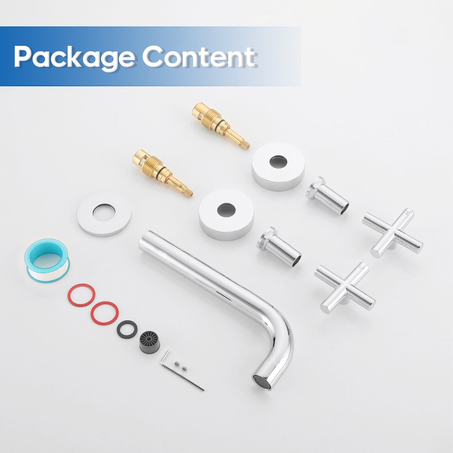 Decaura Basin Spout and Shower Taps Set Wall Mount 1/4 Turn Mixer Cold Hot WELS