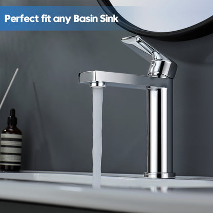 Decaura Bath Basin Mixer Tap Vanity Faucet Single Handle Tapware with Pop Waste