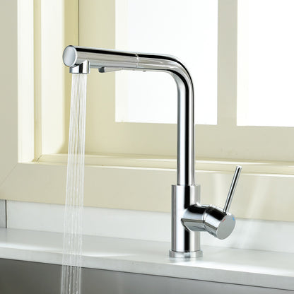 WELS Kitchen Tap Pull Out Sink Mixer Faucet Chrome Right-Angled Form