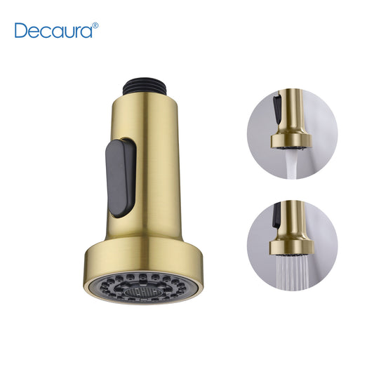 Pull Out Kitchen Tap Sprayer Head Brushed Gold 2-Mode G1/2 Thread