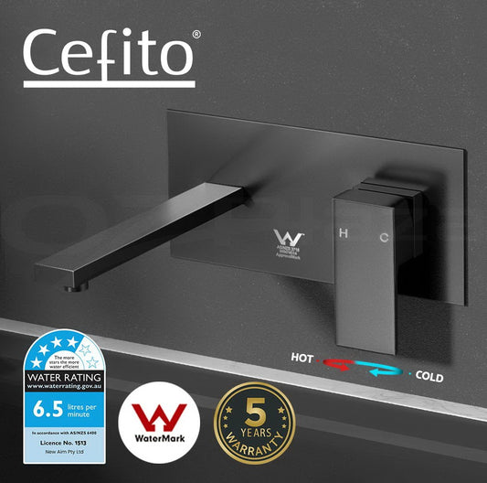 Cefito Bathroom Basin Mixer Tap Laundry Faucet Vanity Sink Swivel Black