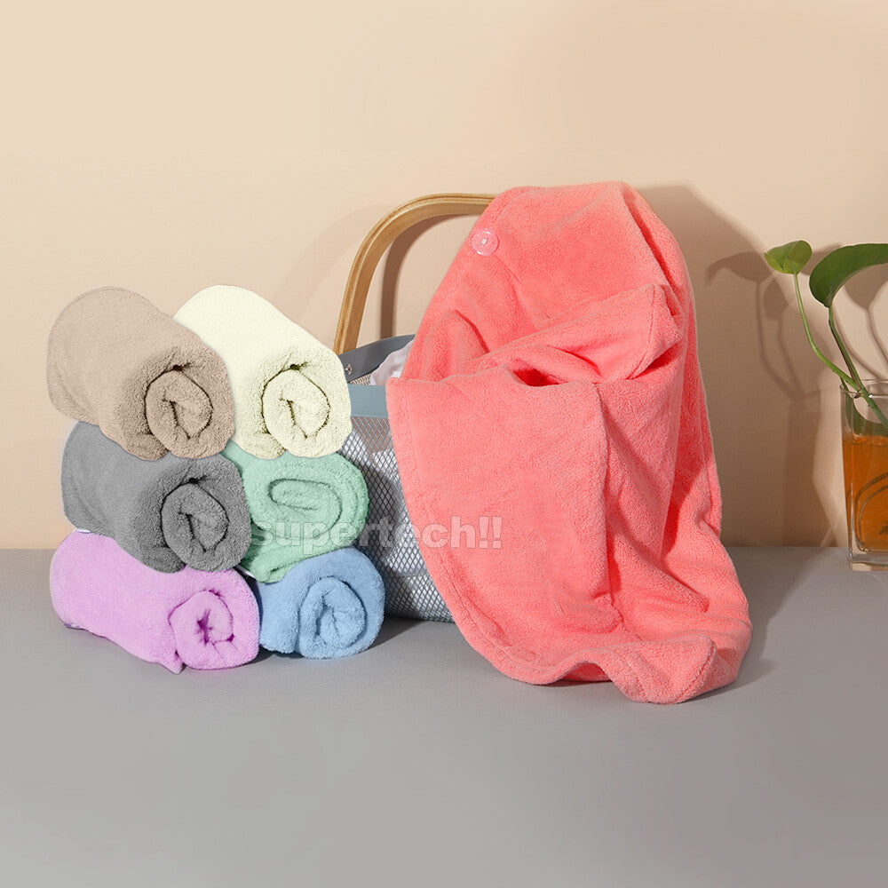Quick Dry Hair Towel Drying Turban Bath Towel Head Wrap Fast Hat Spa Cap Soft AU