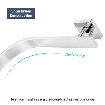 Decaura 8" Rain Shower Head and Gooseneck Shower Arm Square Chrome Wall Mount