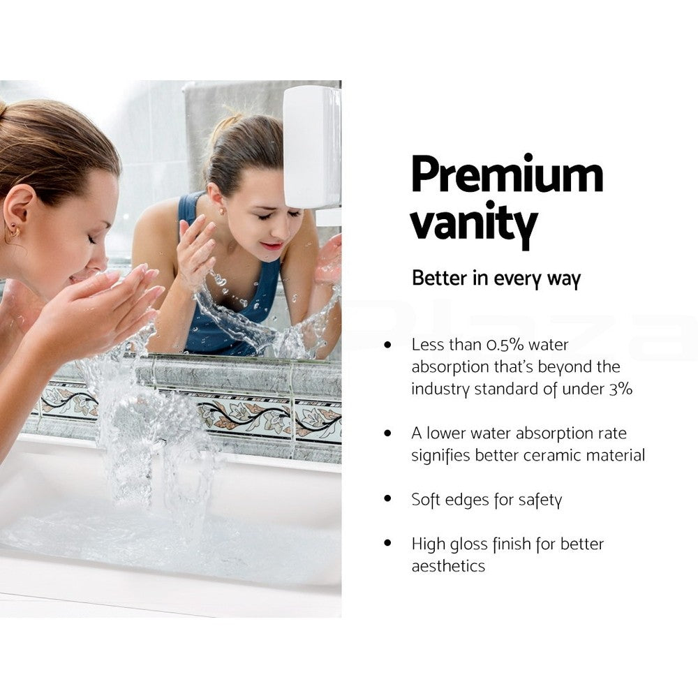 Cefito Vanity Unit 400mm Basin Bathroom Cabinet Storage Wall Hung Sink White