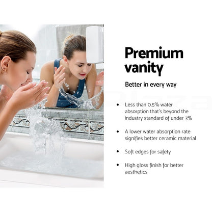 Cefito Vanity Unit 400mm Basin Bathroom Cabinet Storage Wall Hung Sink White