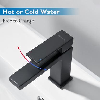 Decaura brass basin mixer vanity tap square black sink faucet bathroom luxury