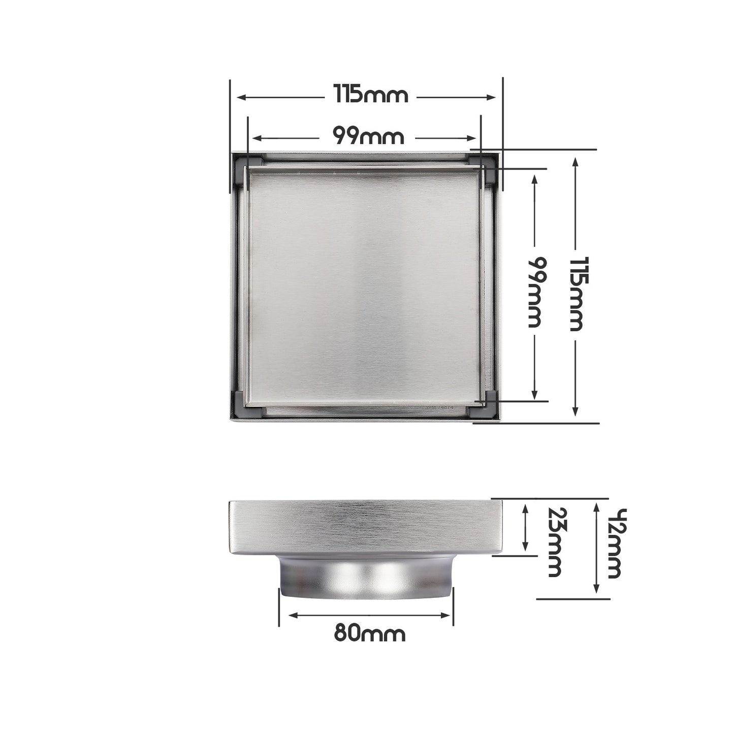 Decaura Tile Insert Floor Waste Drain Grate 80mm Outlet Bathroom Stainless Steel