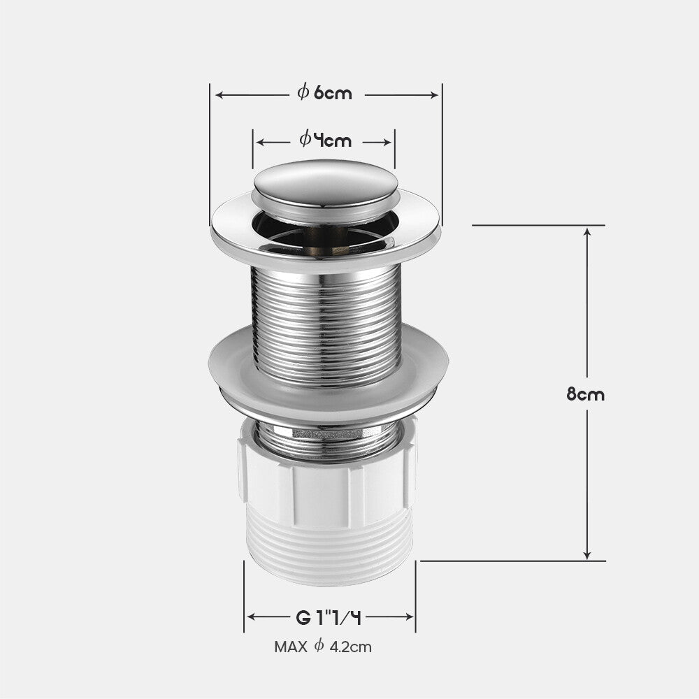 Decaura Pop Up Waste with/without Overflow Push Plug Drain Gold/Black/Chrome