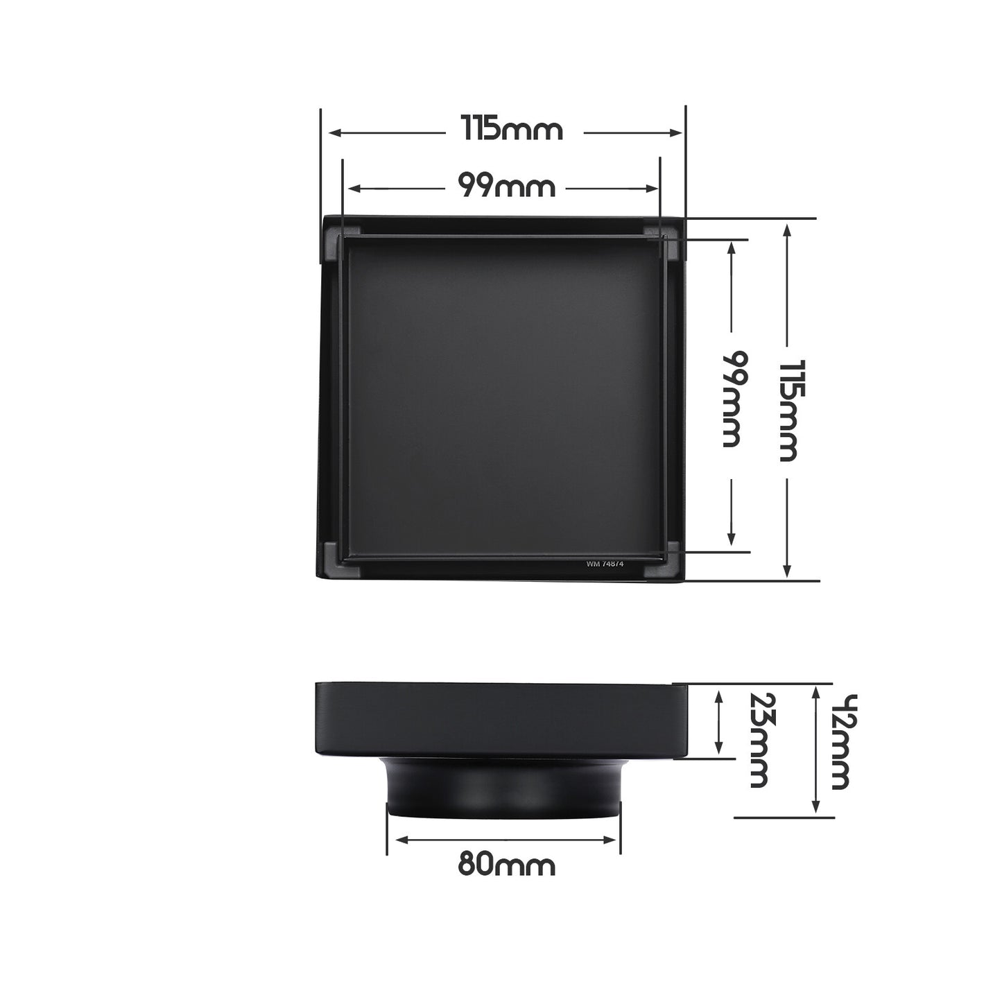 Decaura Tile Insert Shower Drain Grate Floor Waste Black 304 Stainless Steel