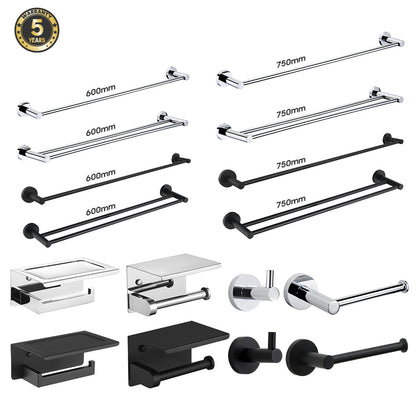 Decaura towel rail racks toilet roll holder robe hooks bathroom Accessories set