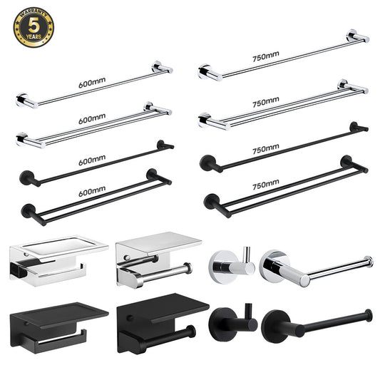 Decaura towel rail racks toilet roll holder robe hooks bathroom Accessories set