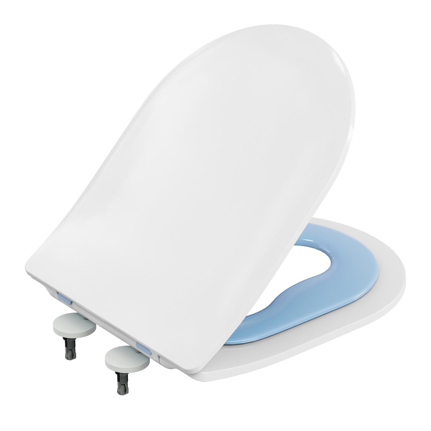AQUATIZ Round Toilet Seat with Built-in Potty Training Seat, 2-in-1 Family Toile