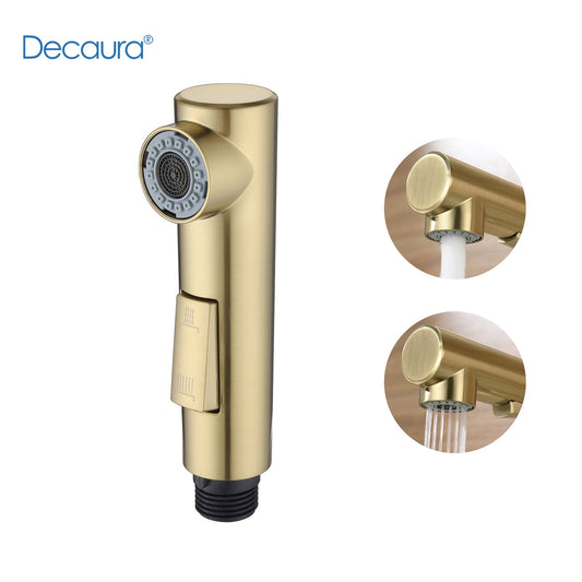 Decaura Pull Out Kitchen Tap Sprayer Head G1/2 Thread Brushed Gold 2-Mode ABS