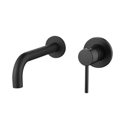 Decaura Basin Taps and Water Spout Set Bath Tub Spouts Outlet Wall Mount Black