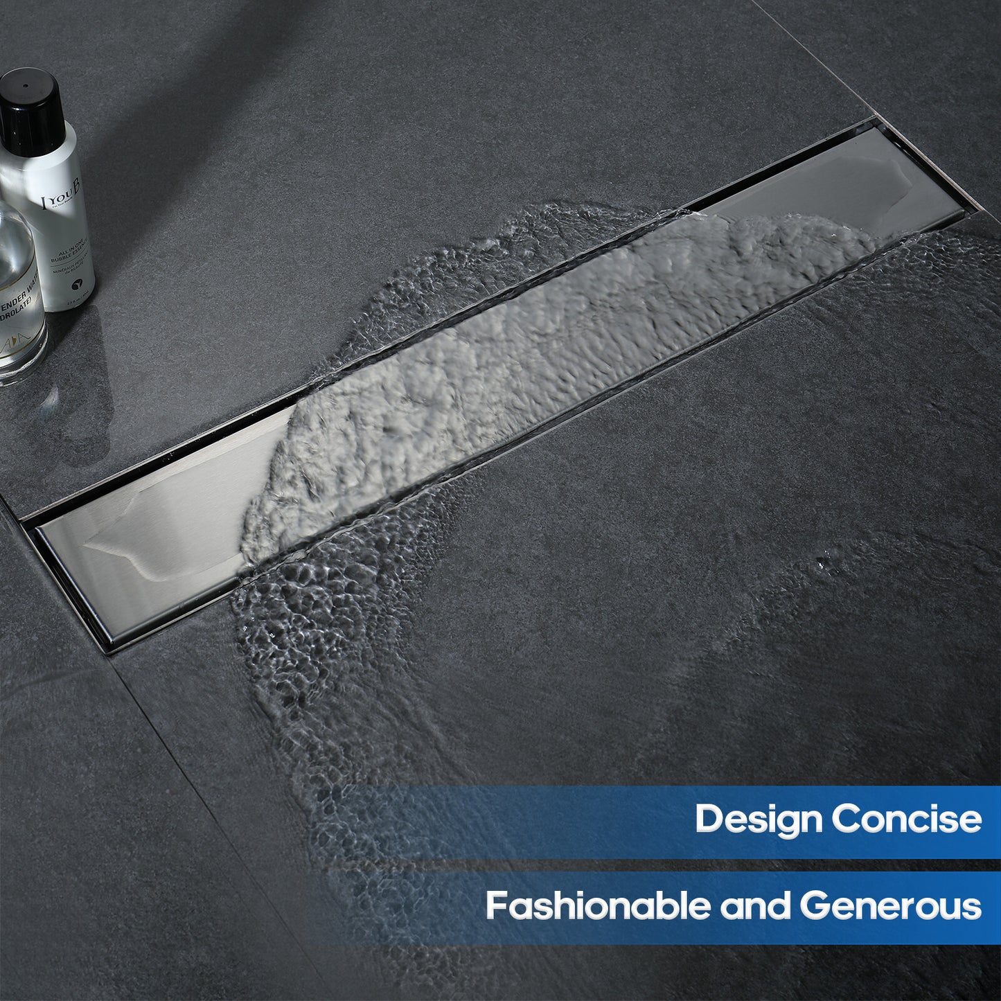 Decaura Shower Grate Drain 900mm Floor Waste Stainless Steel 80mm Outlet Brushed